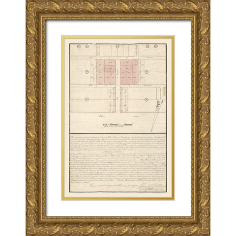 Pensacola Florida - Pintado 1813  Gold Ornate Wood Framed Art Print with Double Matting by Pintado