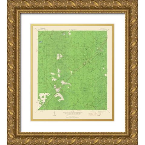 Wilma Florida Quad - USGS 1944 Gold Ornate Wood Framed Art Print with Double Matting by USGS