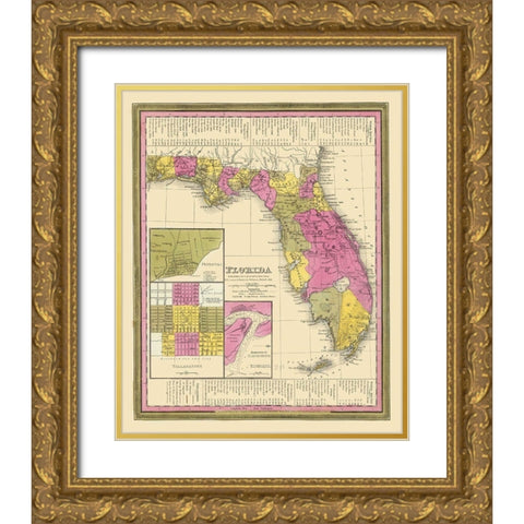 Florida - Mitchell 1846 Gold Ornate Wood Framed Art Print with Double Matting by Mitchell