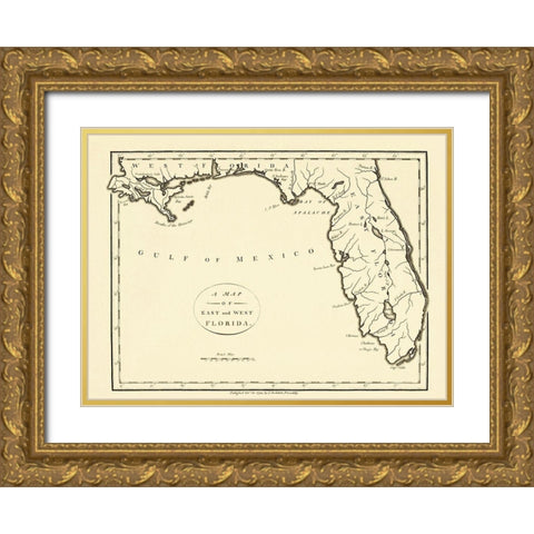 Florida - Stockdale 1794 Gold Ornate Wood Framed Art Print with Double Matting by Stockdale