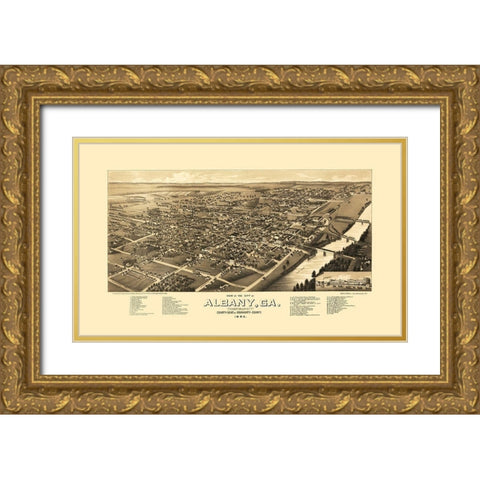 Albany Georgia - Norris 1885 Gold Ornate Wood Framed Art Print with Double Matting by Norris