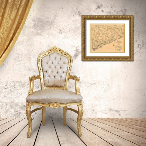South Carolina Georgia - Cogswell 1861  Gold Ornate Wood Framed Art Print with Double Matting by Cogswell