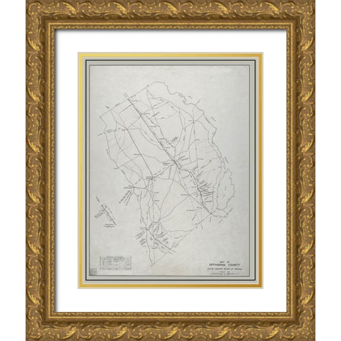 Effingham Georgia - Highway Board 1932 Gold Ornate Wood Framed Art Print with Double Matting by Highway Board
