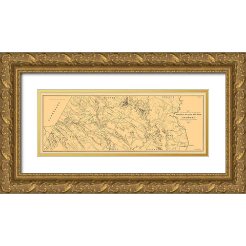Georgia Western Atlantic Railroad - Cooper 1837  Gold Ornate Wood Framed Art Print with Double Matting by Cooper