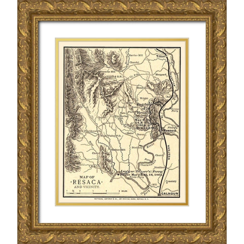 Resaca Georgia Vicinity Battles - Northrup 1864  Gold Ornate Wood Framed Art Print with Double Matting by Northrup
