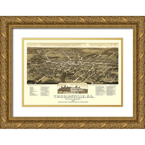 Thomasville Georgia - Beck 1885 Gold Ornate Wood Framed Art Print with Double Matting by Beck