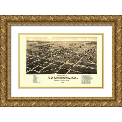Valdosta Georgia - Norris 1885 Gold Ornate Wood Framed Art Print with Double Matting by Norris