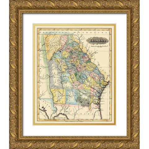 Georgia - Lucas 1823 Gold Ornate Wood Framed Art Print with Double Matting by Lucas