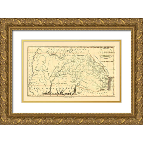 Georgia - Reid 1796 Gold Ornate Wood Framed Art Print with Double Matting by Reid