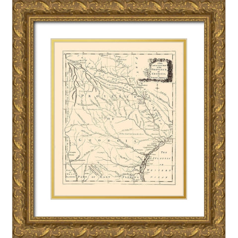 Georgia - Universal 1779  Gold Ornate Wood Framed Art Print with Double Matting by Universal Magazine