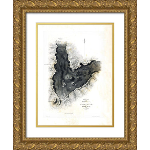 Haleakala Maui County Hawaii - US 1841  Gold Ornate Wood Framed Art Print with Double Matting by US Expedition