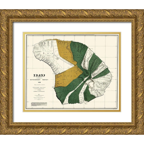 Lanai Hawaii - Bien 1878 Gold Ornate Wood Framed Art Print with Double Matting by Bien