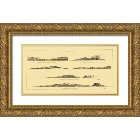 Sandwich Islands or Hawaii - Robinson 1798 Gold Ornate Wood Framed Art Print with Double Matting by Robinson