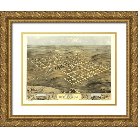 Montana Iowa - Ruger 1868 Gold Ornate Wood Framed Art Print with Double Matting by Ruger