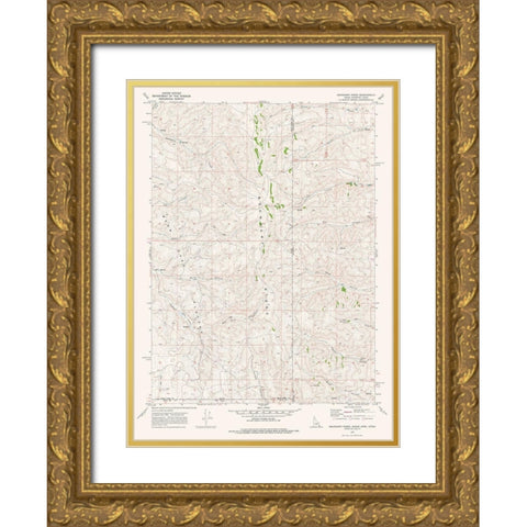 Boundary Ridge Idaho Quad - USGS 1970 Gold Ornate Wood Framed Art Print with Double Matting by USGS