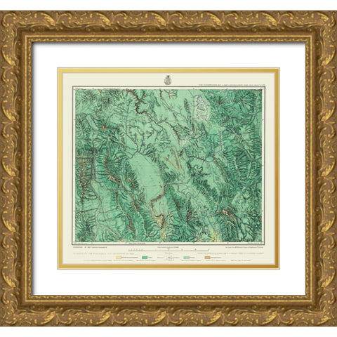 Southeastern Idaho - US Army 1877 Gold Ornate Wood Framed Art Print with Double Matting by US Army