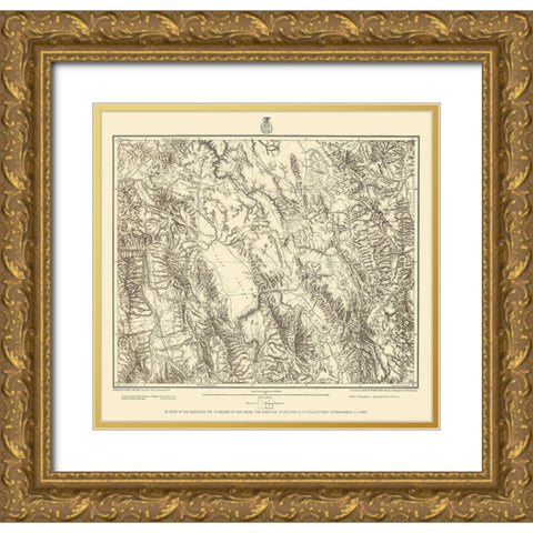 Southeastern Idaho - US Army 1877 Gold Ornate Wood Framed Art Print with Double Matting by US Army