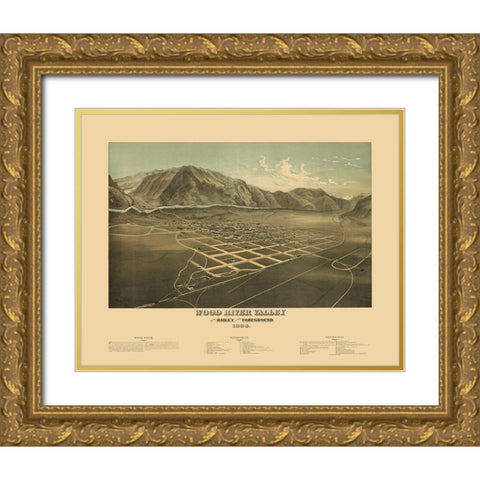 Wood River Valley Idaho - Browning 1884 Gold Ornate Wood Framed Art Print with Double Matting by Browning