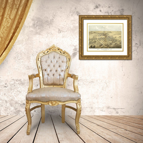 Centralia Illinois - Ruger 1867 Gold Ornate Wood Framed Art Print with Double Matting by Ruger