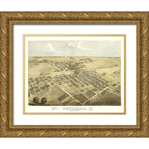 Centralia Illinois - Ruger 1867 Gold Ornate Wood Framed Art Print with Double Matting by Ruger