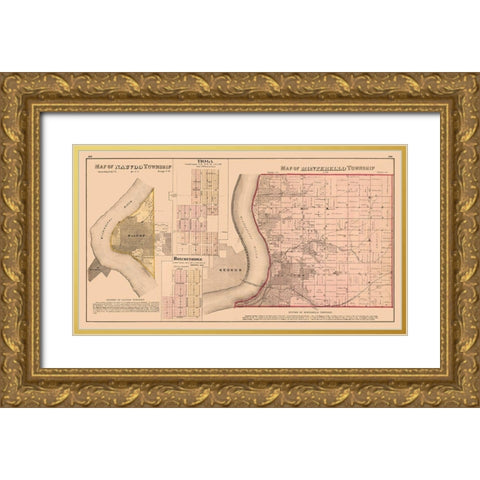 Nauvoo, Tioga, Breckenridge, Montebello Illinois Gold Ornate Wood Framed Art Print with Double Matting by Andreas