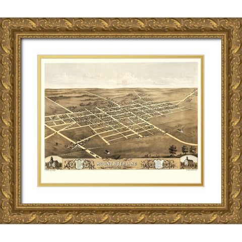 Mount Sterling Illinois - Ruger 1869 Gold Ornate Wood Framed Art Print with Double Matting by Ruger