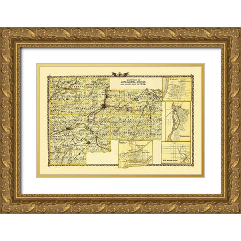 Kendall Will Grundy Cook Illinois Landowner Gold Ornate Wood Framed Art Print with Double Matting by Warner