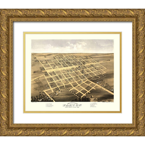 Paxton Illinois - Ruger 1869 Gold Ornate Wood Framed Art Print with Double Matting by Ruger