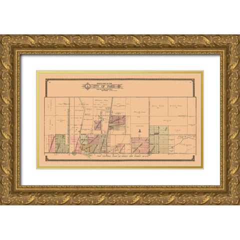 Northern Paris  Illinois - Ogle 1910 Gold Ornate Wood Framed Art Print with Double Matting by Ogle