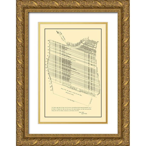 Prairie Du Pont Illinois Landowner - Rector 1808 Gold Ornate Wood Framed Art Print with Double Matting by Rector