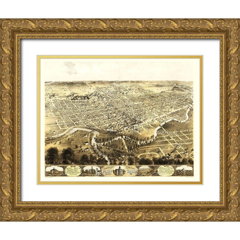 Fort Wayne Indiana - Ruger 1868 Gold Ornate Wood Framed Art Print with Double Matting by Ruger