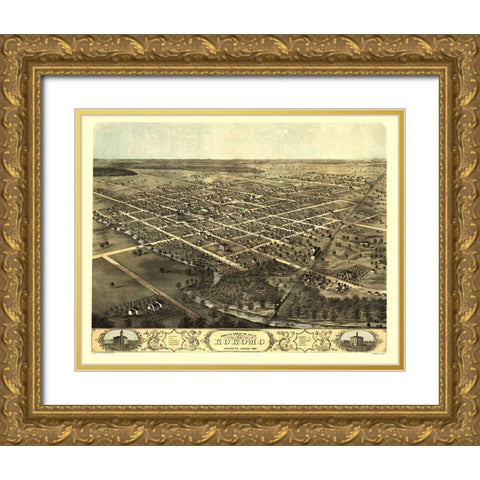 Kokomo Indiana - Ruger 1868 Gold Ornate Wood Framed Art Print with Double Matting by Ruger