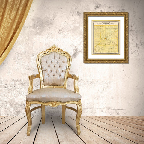 Montgomery Indiana - Andreas 1876 Gold Ornate Wood Framed Art Print with Double Matting by Andreas