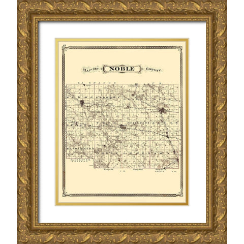 Noble Indiana Landowner - Baskin 1876 Gold Ornate Wood Framed Art Print with Double Matting by Baskin