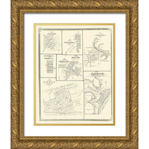 Patriot, Osgood, New Marion, Versailles Indiana Gold Ornate Wood Framed Art Print with Double Matting by Baskin