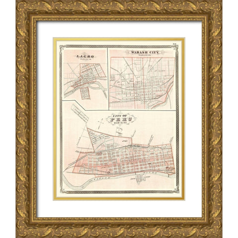 Peru Indiana - Baskin 1876 Gold Ornate Wood Framed Art Print with Double Matting by Baskin