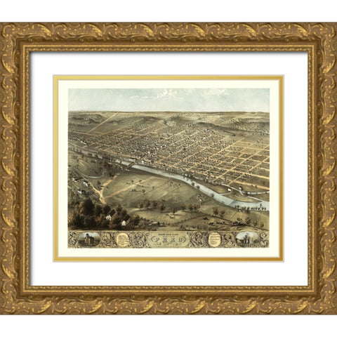 Peru Indiana - Ruger 1868 Gold Ornate Wood Framed Art Print with Double Matting by Ruger