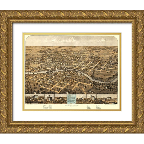 South Bend Indiana - Ruger 1866 Gold Ornate Wood Framed Art Print with Double Matting by Ruger