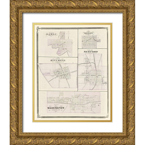 Washington, Paoli, Orleans, Bedford, Mitchell Gold Ornate Wood Framed Art Print with Double Matting by Baskin