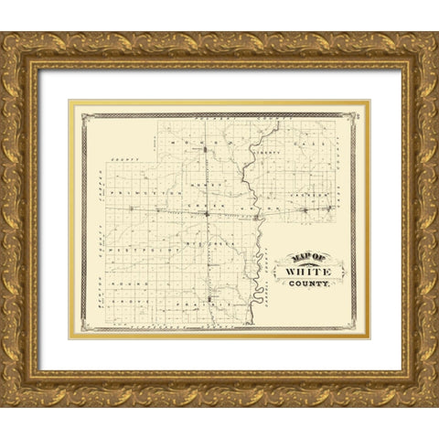 White Indiana Landowner - Baskin 1876 Gold Ornate Wood Framed Art Print with Double Matting by Baskin