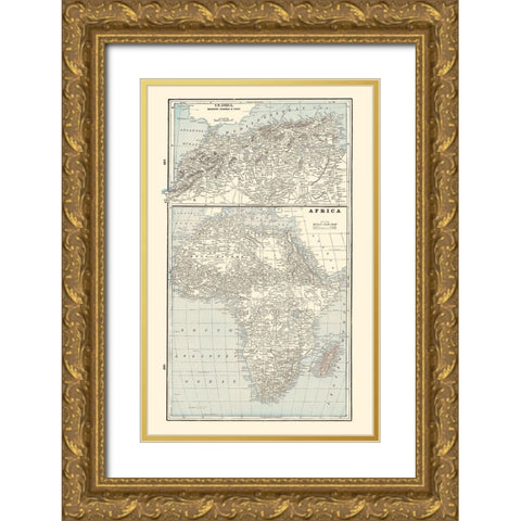 Northwest Africa - Rathbun 1893 Gold Ornate Wood Framed Art Print with Double Matting by Rathbun