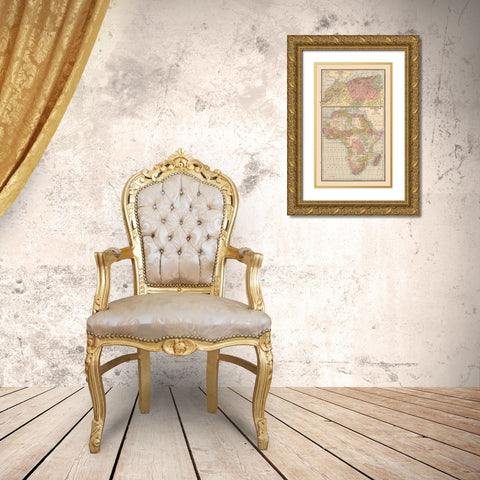 Africa North West Africa - Cram 1888 Gold Ornate Wood Framed Art Print with Double Matting by Cram
