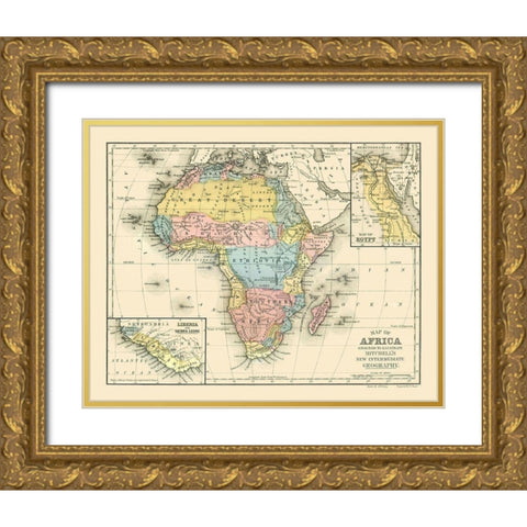 Africa - Mitchell 1869 Gold Ornate Wood Framed Art Print with Double Matting by Mitchell