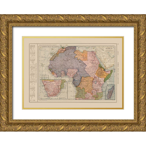 Africa - Reynold 1921 Gold Ornate Wood Framed Art Print with Double Matting by Reynold