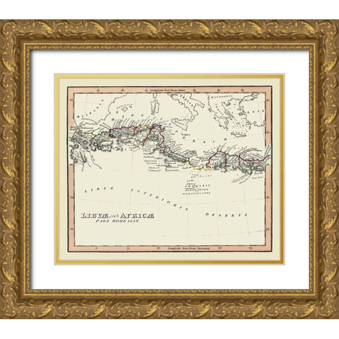 Ancient Northern Africa - Fenner 1830 Gold Ornate Wood Framed Art Print with Double Matting by Fenner