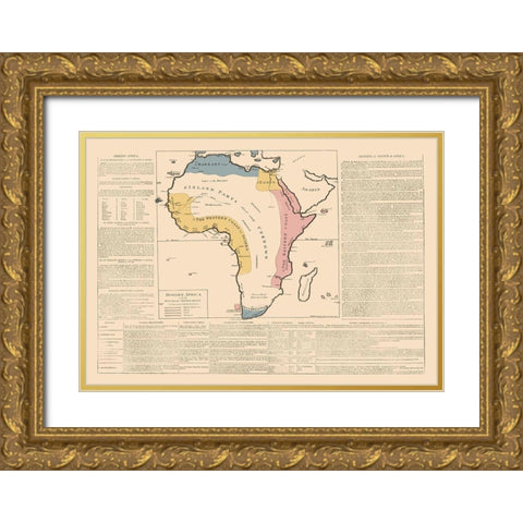 Africa - Le Sage 1801 Gold Ornate Wood Framed Art Print with Double Matting by Le Sage