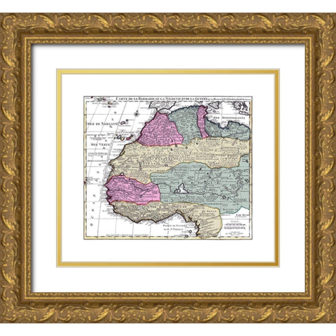 Nigeria Guinea  Africa - De Lisle Gold Ornate Wood Framed Art Print with Double Matting by De L''isle