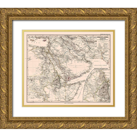 North Africa Arabia - Steilers 1881 Gold Ornate Wood Framed Art Print with Double Matting by Steilers