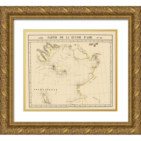 Russia in Asia - Vandermaelen 1827 Gold Ornate Wood Framed Art Print with Double Matting by Vandermaelen