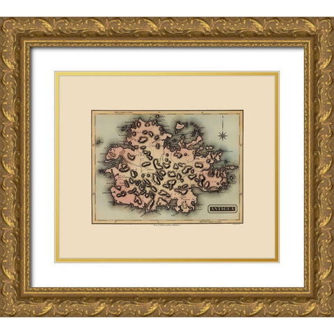 Antigua - Lucas 1823 Gold Ornate Wood Framed Art Print with Double Matting by Lucas